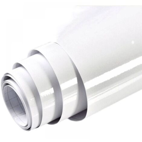 Film adhésif blanc pailleté 60 cm x 5 m film meuble haute brillance film auto-adhésif pour meubles armoires de cuisine protection de surface vinyle étanche bricolage film décoratif