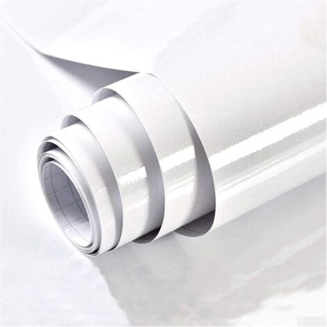 Film adhésif blanc pailleté 60 cm x 5 m film meuble haute brillance film auto-adhésif pour meubles armoires de cuisine protection de surface vinyle étanche bricolage film décoratif