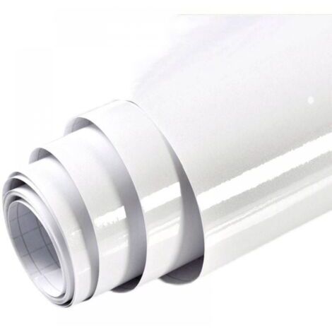 Film adhésif blanc pailleté 60 cm x 5 m film meuble haute brillance film auto-adhésif pour meubles armoires de cuisine protection de surface vinyle étanche bricolage film décoratif