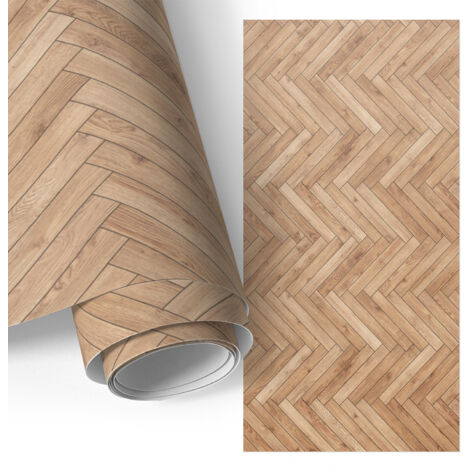 Film adhésif décoratif - look premium - transformation facile - durable - pour placard - pour meubles Chevrons bois 75x150 cm