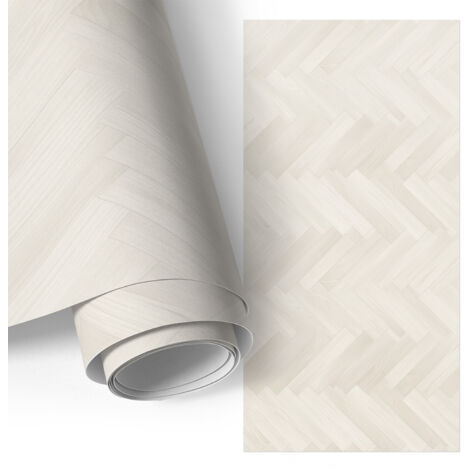 Film adhésif décoratif - look premium - transformation facile - durable - pour placard - pour meubles Chevrons clairs 50x100 cm