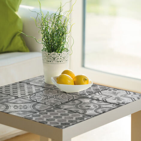 Film adhésif décoratif pour meuble Carrelage 150 x 45cm Gris