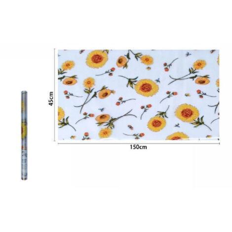 Film Adhésif En Rouleau Pour Mur Tournesols Fantaisie 45x150cm Papier Peint Maison 71294