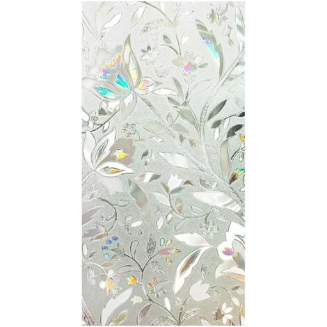 Film Adhésif Fenêtre 3D Motif Tulipe 60x300cm, Autocollant Statique pour Intimité Bureau Maison