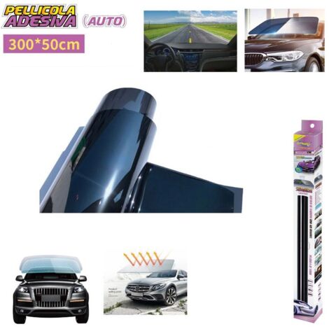 FILM ADHÉSIF OBSCURISANT POUR VITRE AUTOMOBILE 300X50CM NOIR PROTECTION UV 5%