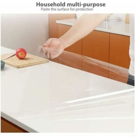 Film adhésif pour cuisine 60 x 300 cm transparent imperméable résistant à l'huile et à la chaleur