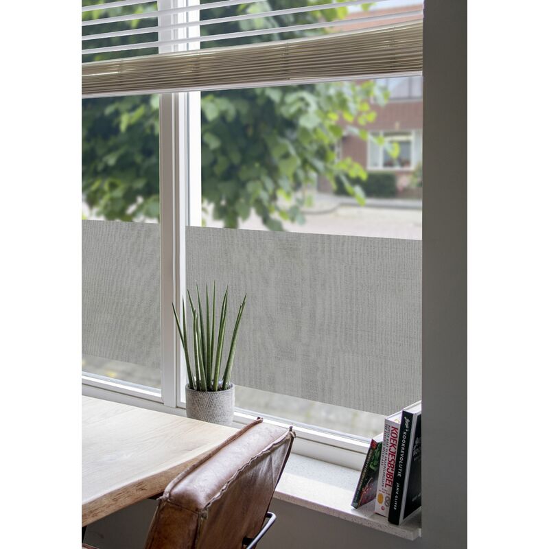 Rideau autocollant pour vitre 150 x 45cm Gris argenté