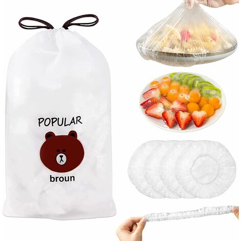 Film Alimentaire Reutilisable ，100 Pièces Sac de Conservation Alimentaire - Charlotte Alimentaire Reutilisable，Couvercle Tissus Alimentaire - Couvre Plat Reutilisable - Fresh Keeping Bags
