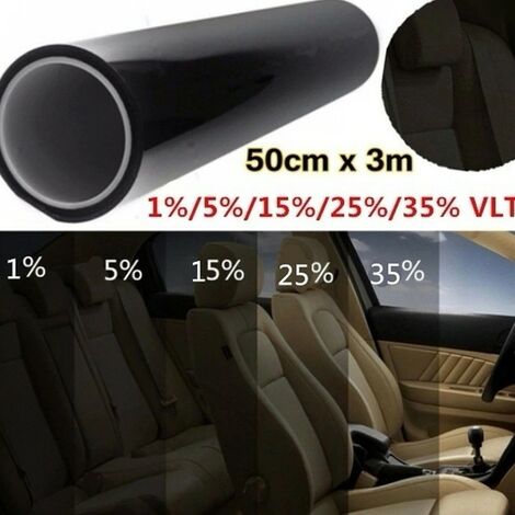 Film anti-uv solaire d&39été noir, rouleau de protection pour vitres de voiture 300x50cm,35 Percent Clear