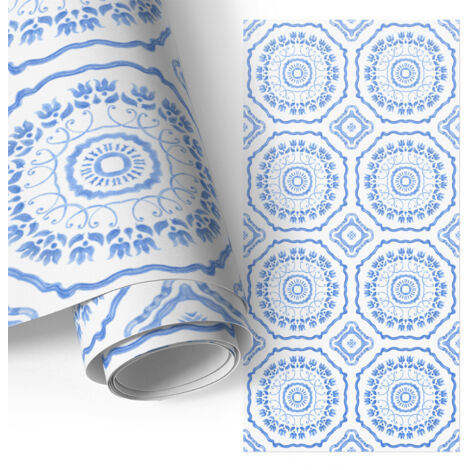 Film auto-adhésif - adhésif décoratif - imperméable - pour meubles - pour armoires Carreaux grecs 65x130 cm