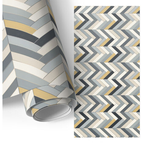 Film auto-adhésif - adhésif décoratif - imperméable - pour meubles - pour armoires Chevrons dynamiques 50x100 cm