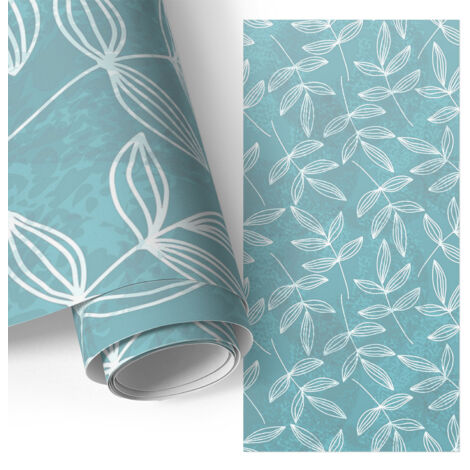 Film auto-adhésif - adhésif décoratif - imperméable - pour meubles - pour armoires Motif végétal 65x130 cm