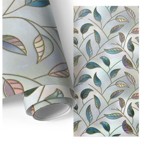 Film auto-adhésif - adhésif décoratif - imperméable - pour meubles - pour armoires Vitrail feuilles 65x130 cm