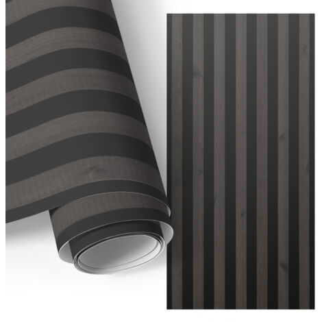 Film auto-adhésif - adhésif décoratif - imperméable - pour meubles - pour portes Rayures noires 65x130 cm