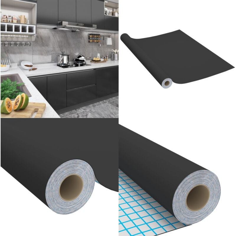 Film autoadhésif pour meubles Noir 500x90 cm pvc - film pour meubles - films pour meubles - Home & Living - Noir
