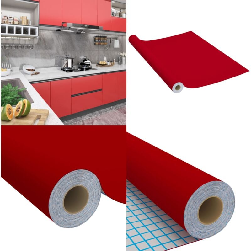 Film autoadhésif pour meubles Rouge 500x90 cm pvc - film pour meubles - films pour meubles - Home & Living - Rouge