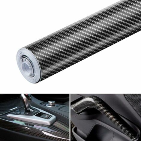 Film autocollant en fibre de carbone 6D – Auto-adhésif, imperméable, 300 cm x 30 cm – Application sans bulles pour voitures et motos