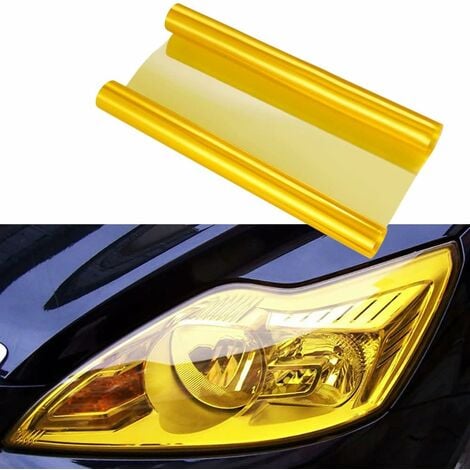 Phare de voiture de couleur jaune autoadhésif Film teinte de voiture de  Films en vinyle 30cmx9m - Chine Voiture Wrap, autocollant