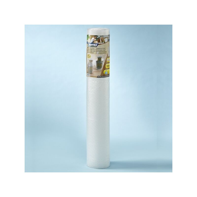 Mottez – Film bulle de protection 10m x 1m – Bulles Ø 10mm – 100% polyéthylène – Résistant aux chocs et déchirures – Imperméable