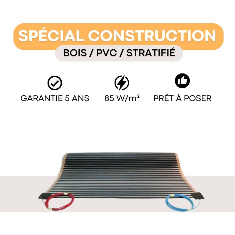 Sud Rayonnement - Film chauffant 85 W/m² - largeur 100 cm - longueur 4,5 m