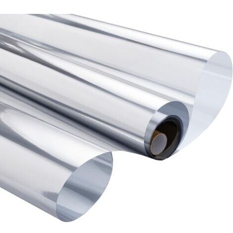 Film de confidentialité pour fenêtre, miroir sans tain, protection contre la chaleur et les UV, protection de la vie privée, pour bureau, maison, magasin, 40 x 100 cm, gris transparent