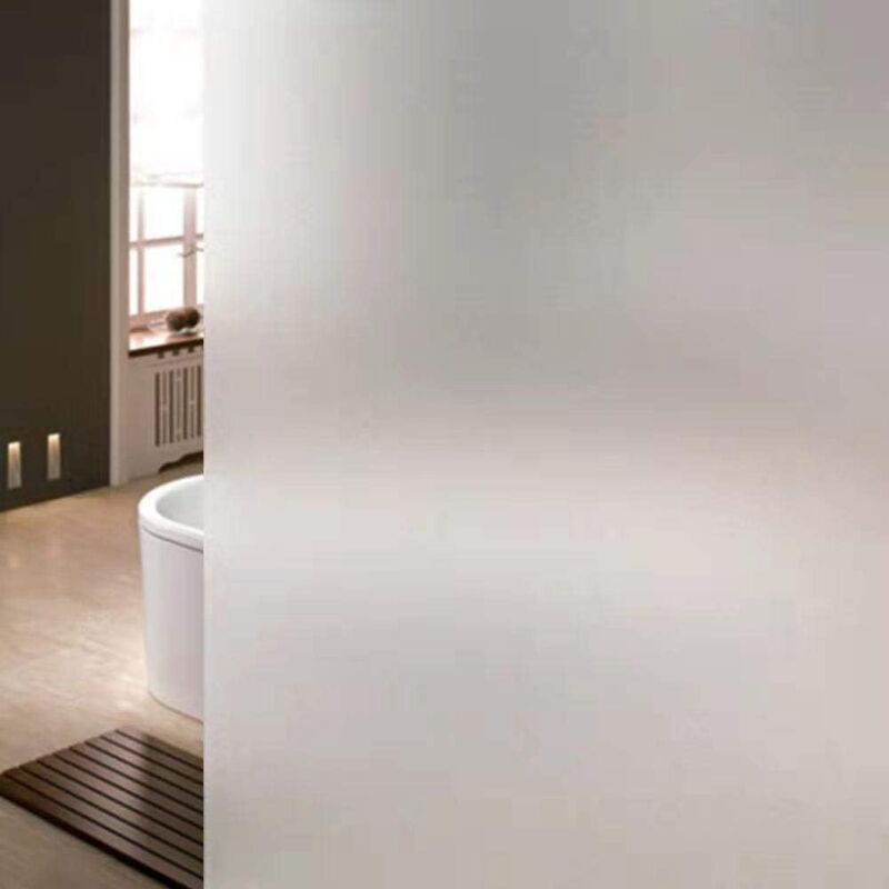 Film de fenêtre Film de confidentialité opaque auto-adhésif Film de fenêtre Film de verre givré anti-UV pour salle de bain ou bureau (blanc, 45 x 200