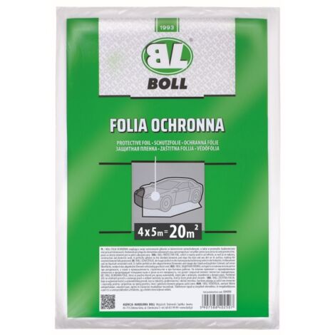 Film de protection PEHD BOLL épaisseur 0,007 mm 4 m x 5 m (20 m²) pour véhicule / / boîte de 50 pièces