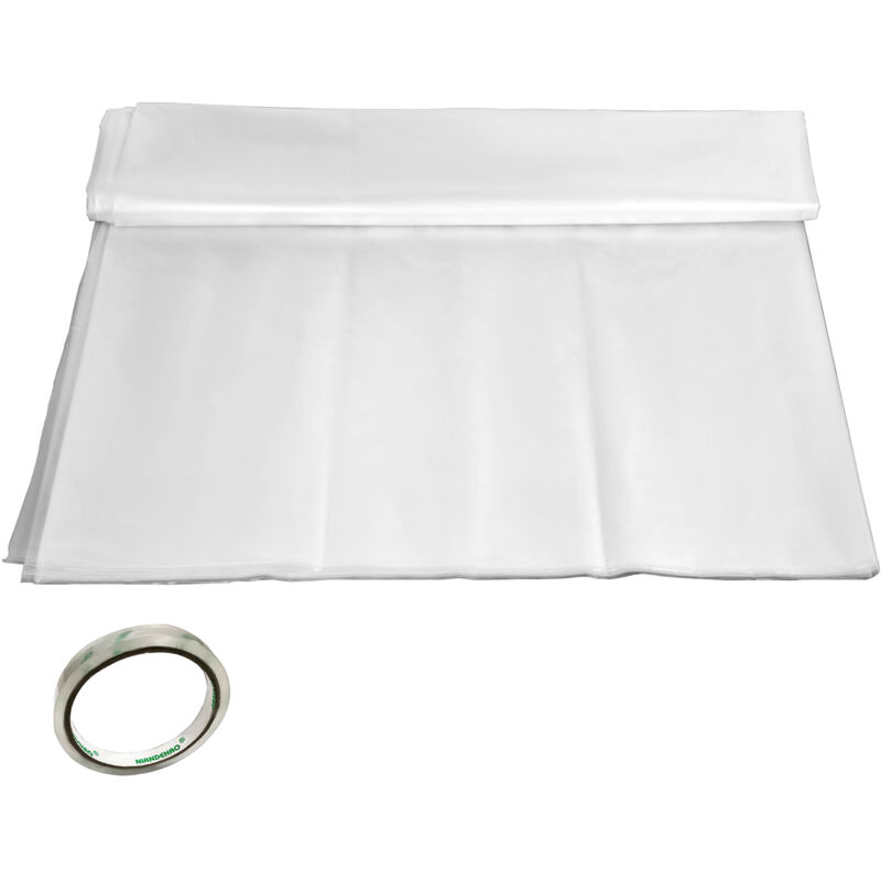 Film de serre Mophorn 16x28 pi, polyéthylène résistant aux UV de 6 mil, couverture en plastique transparent pour serres, résistance supérieure pour