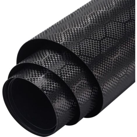 Film de voiture motif nid d'abeille, film d'habillage de voiture motif nid d'abeille en carbone brillant mat à l'intérieur et à l'extérieur, film vinyle tuning cool pour voitures, motos (noir, 40 x 15