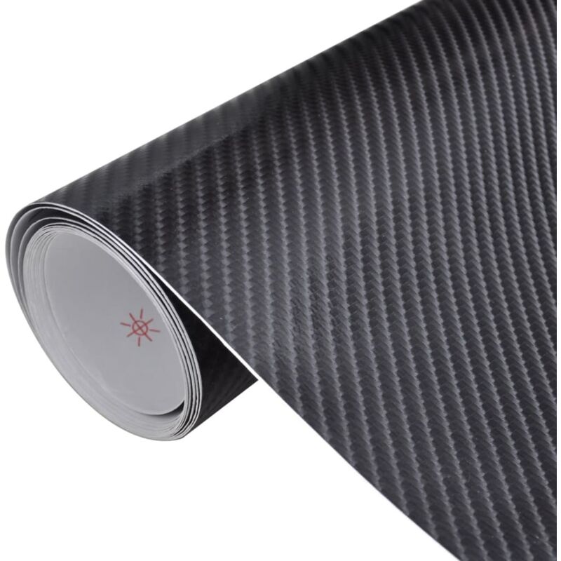 vidaXL Autofolien 2 Stück 4D Schwarz 100x150 cm + 50x150 cm