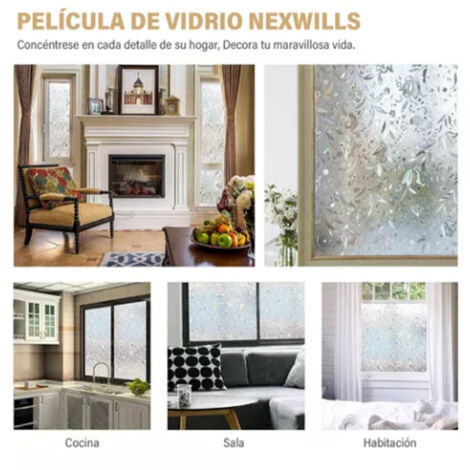 Film Décoratif Fenêtre Adhésif 3D Tulipes - Adhésif Statique PVC 60x300cm - Protection UV, Espace Privé pour Maison Bureau