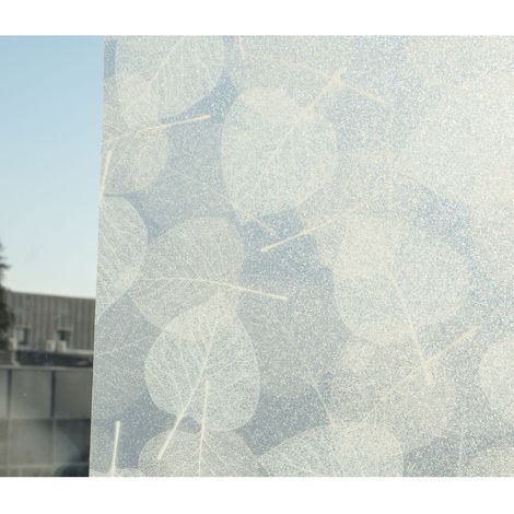 Film décoratif pour vitre vitrostatique Feuilles - 150 x 45 cm - 150 x 45 - Blanc