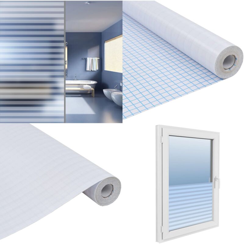 Vidaxl - Film dépoli autoadhésif d'intimité de fenêtre Rayures 0,9x10 m - film de fenêtre - films de fenêtre - Home & Living - Blanc
