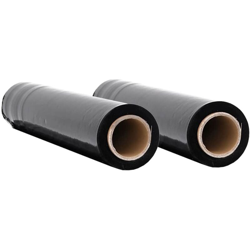 Film estirable 2 unidades negro 17 μm 50 cm x 150 m Vidaxl