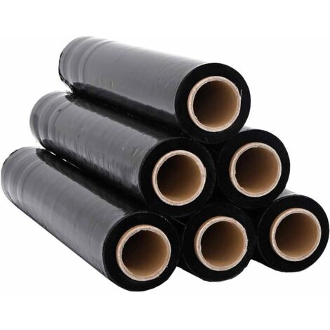 Film étirable 6 pcs noir 23 μm 50 cm x 150 m CFW39386