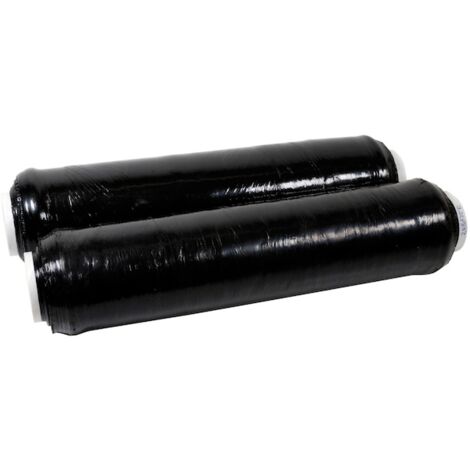 Film étirable - Coloris : noir - Longueur : 600 m - Largeur : 390 mm - Épaisseur : 9 µm - CENPAC