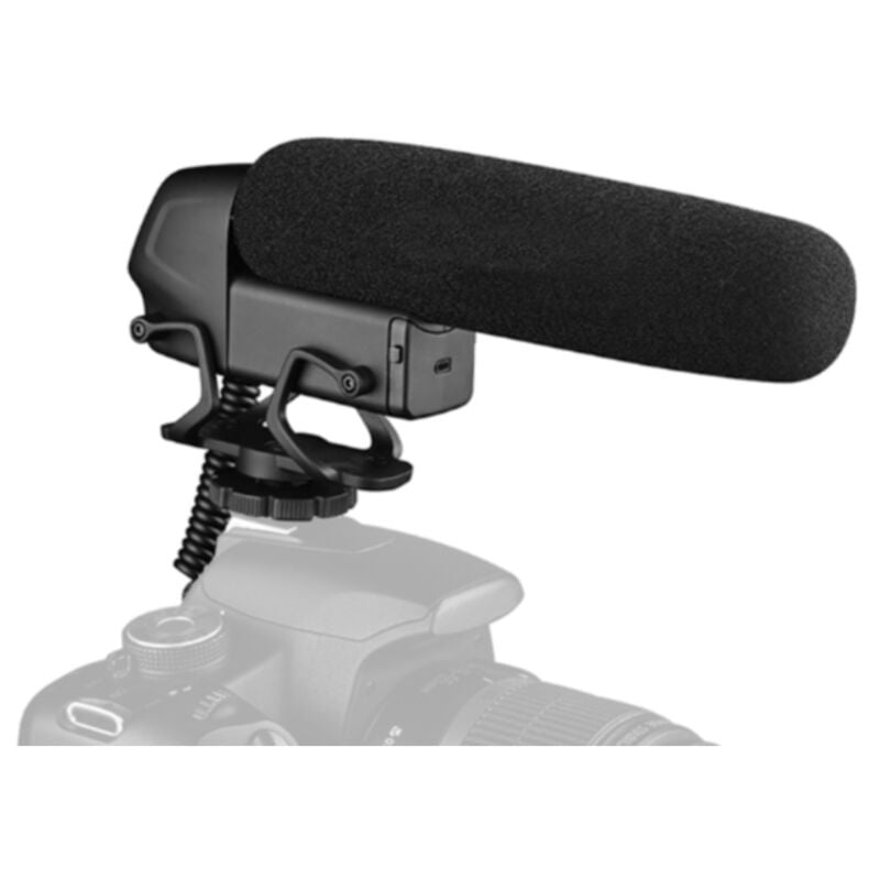 TAKSTAR SGC-600 Microphone d'interview à condensateur sur caméra Micro supercardioïde Contrôle de gain à 3 niveaux Interrupteur coupe-bas Prise 3,5