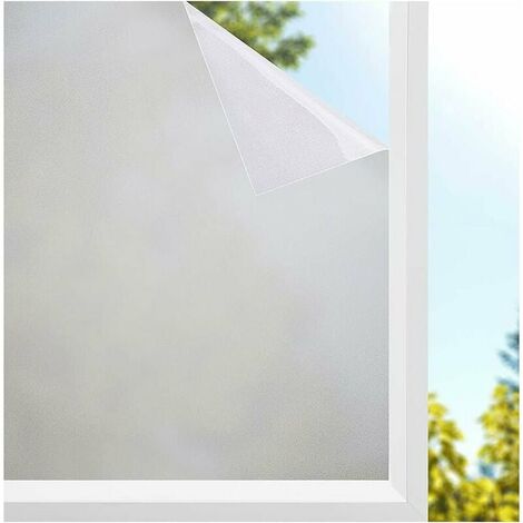 AUNRTB -Film Fenetre Anti Regard - Film Opaque pour Vitre, Electrostatique Occultant Intimité Fenêtre pour Bureau Maison Chambre Cuisine, Blanc Givré - 44,5 X 200CM