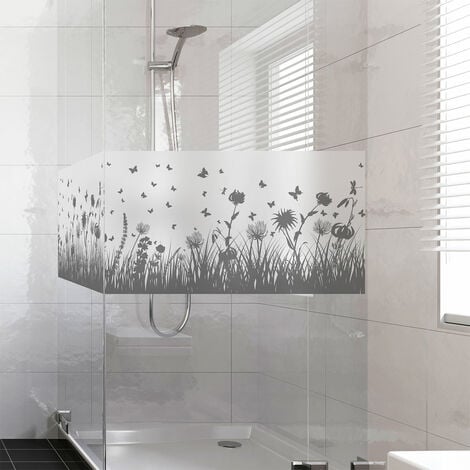 Sticker occultant porte et paroi de douche Branchage Design - Film opaque  décoratif salle de bain