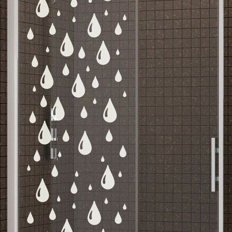Film Fenêtre Anti Regard Occultant - DOUCE PLUIE - Stickers Autocollant Brise-Vue pour Vitre & Porte de Douche - 120x35cm