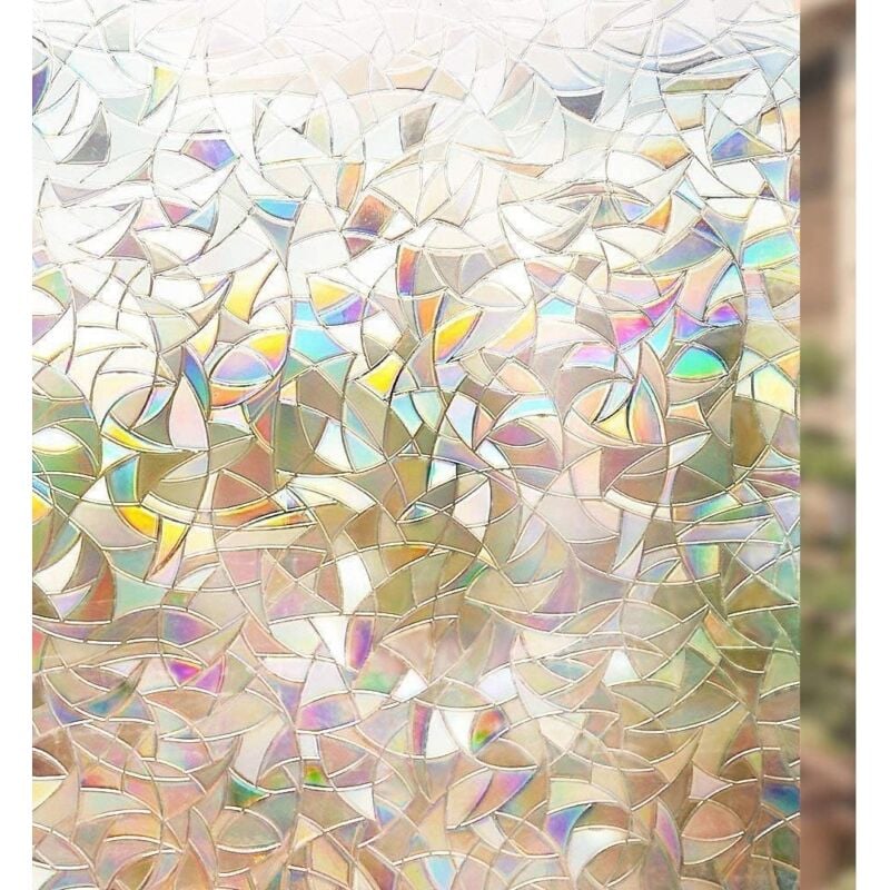 Film Fenetre Anti Regard Occultant, Film pour Vitre a Motif, Film Occultant Fenêtre Effet Arc-en-Ciel 44.5x200cm