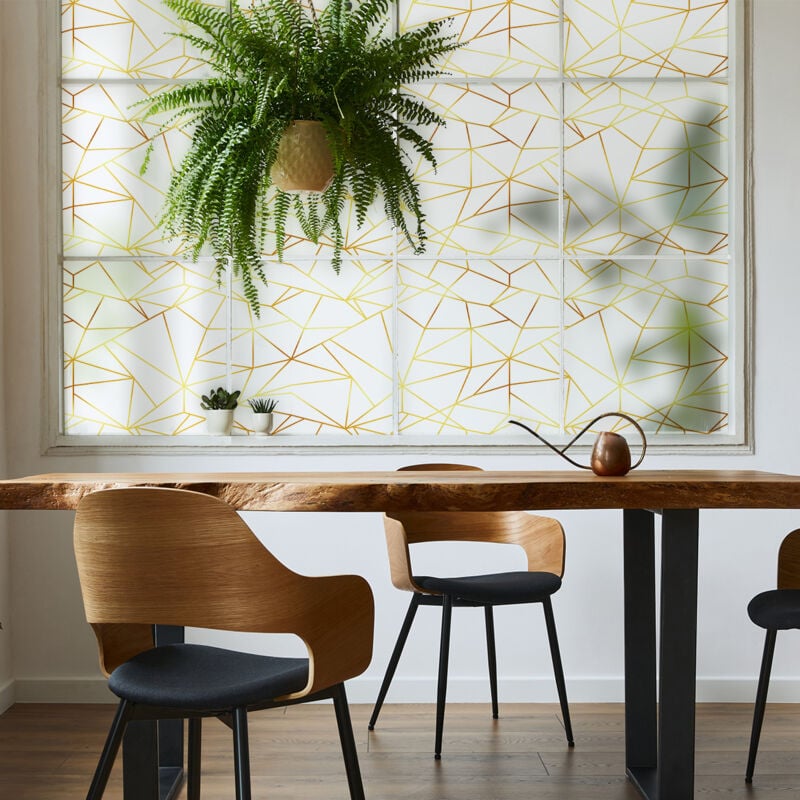 Film Fenêtre Anti Regard Occultant - motif géométrique décoratif - Stickers pour Vitres & Porte de Douche - 40X200cm