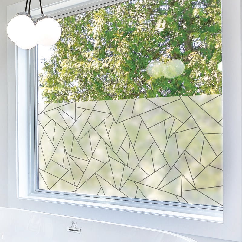 Ambiance-sticker - Film Fenêtre Anti Regard Occultant - motif géométrique gris - Stickers pour Vitres & Porte de Douche - 40x100cm