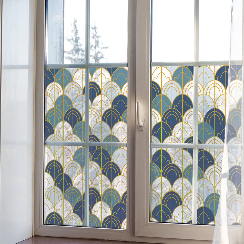 Film Fenêtre Anti Regard Occultant - motif japonais - Stickers pour Vitres & Porte de Douche - 40x100cm