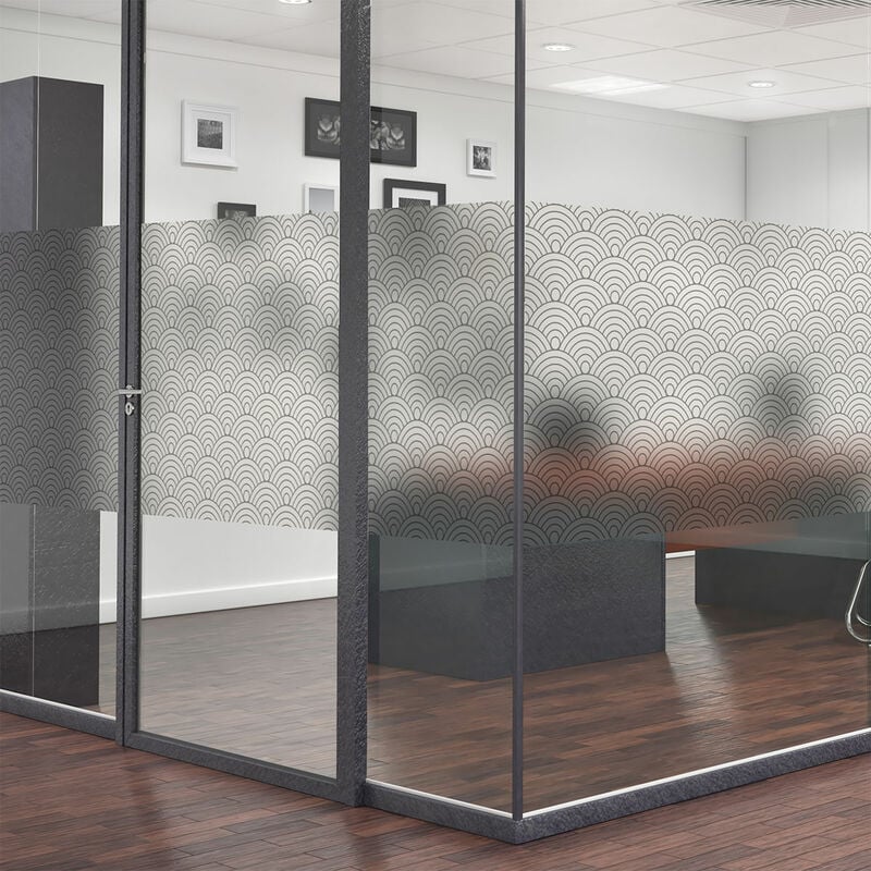 Film Fenêtre Anti Regard Occultant - ART DÉCO ÉVENTAIL - Stickers pour Vitres & Porte de Douche - 40x100cm