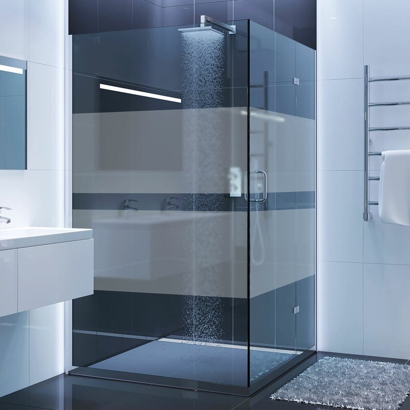 NC - Film Fenêtre Anti Regard Occultant - bande pleine - Stickers Autocollant Brise-Vue pour Vitre & Porte de Douche - 55x100cm