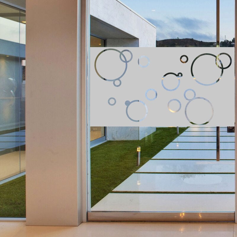 Film Fenêtre Anti Regard Occultant - bulles de savon - Stickers Autocollant Brise-Vue pour Vitre & Porte de Douche - 55x100cm