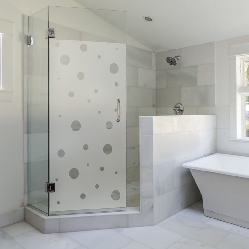 Film Fenêtre Anti Regard Occultant - petites bulles - Stickers Autocollant Brise-Vue pour Vitre & Porte de Douche - 110x55cm