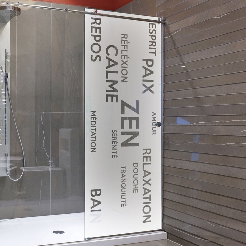 Film Fenêtre Anti Regard Occultant - zen - amour - bain - Stickers Autocollant Brise-Vue pour Vitre & Porte de Douche - 185X65cm