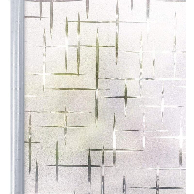 Ersandy - Film givré pour fenêtre Motif croix 90 x 200 cm